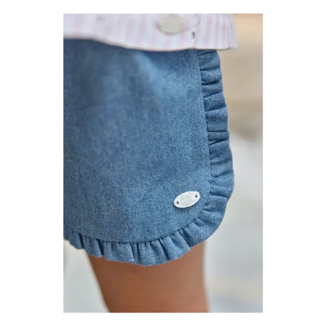 Short Volants | Bleu jean