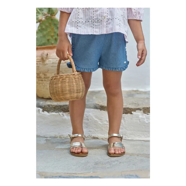 Short Volants | Bleu jean