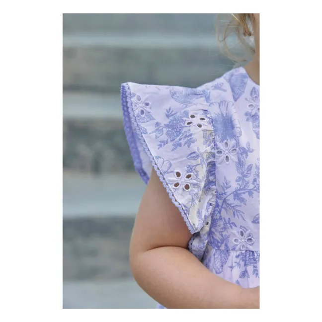 Floral romper | Azure blue