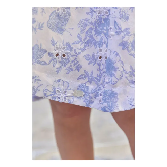 Floral romper | Azure blue