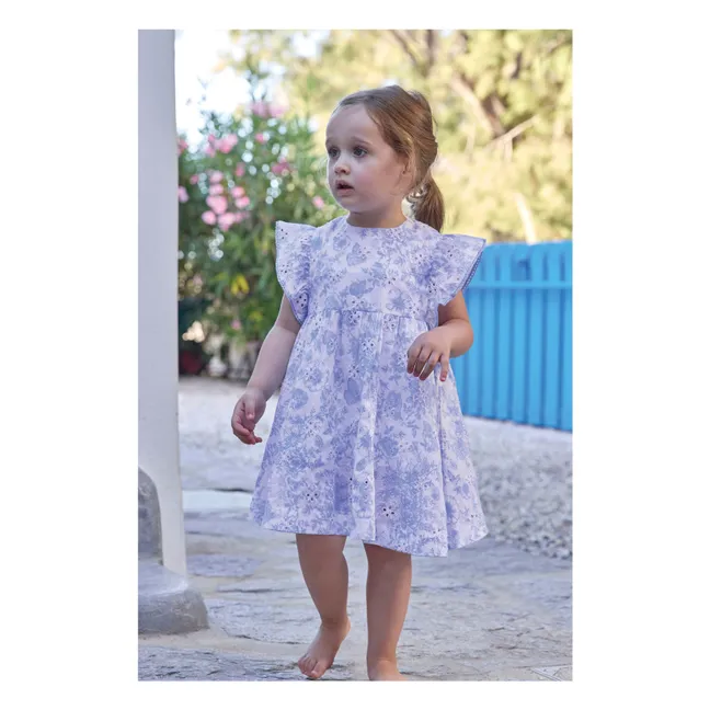 Floral romper | Azure blue