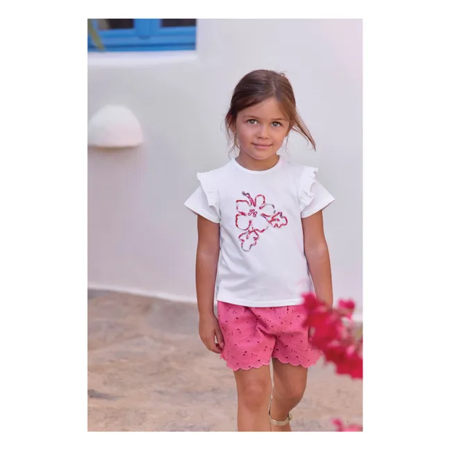 T-shirt Hibiscus Liberty | Blanc
