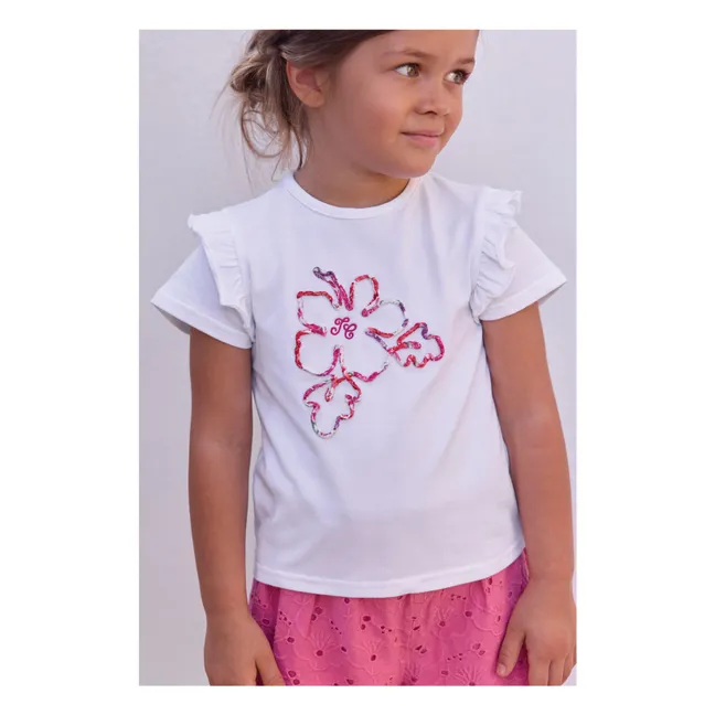 T-shirt Hibiscus Liberty | Blanc