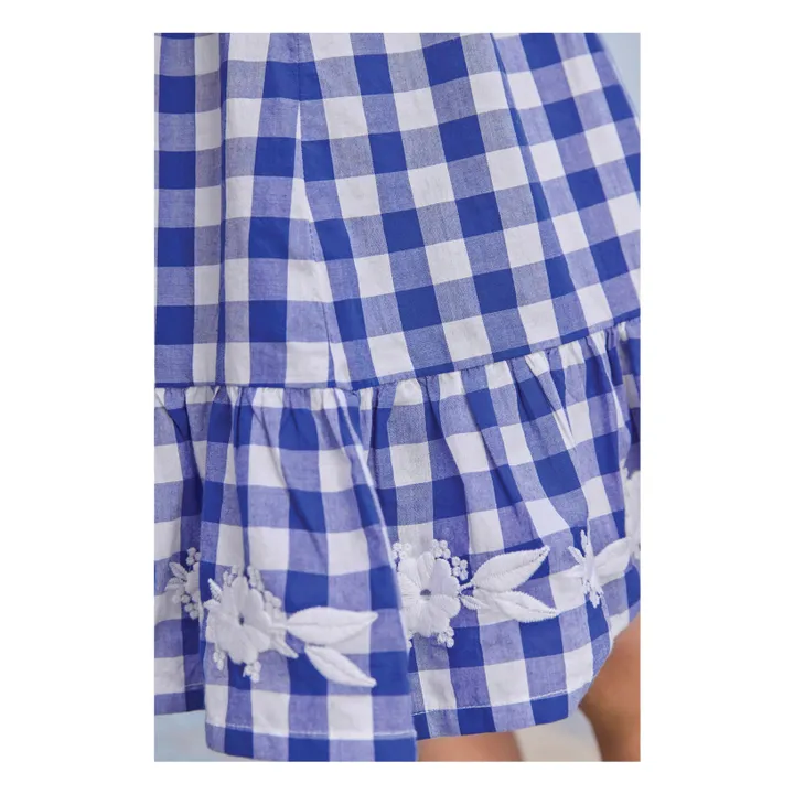 Gingham Ruffle Dress | Royal blue- Product image n°5