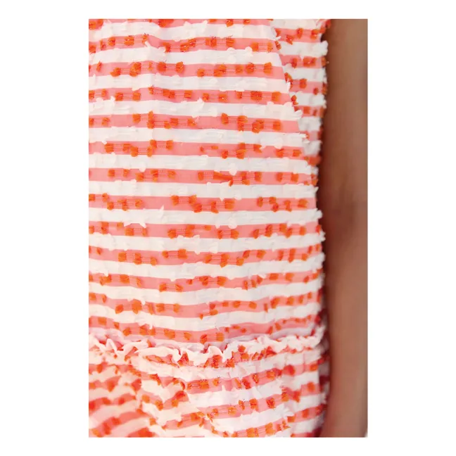 Vestido de rayas sin mangas | Naranja