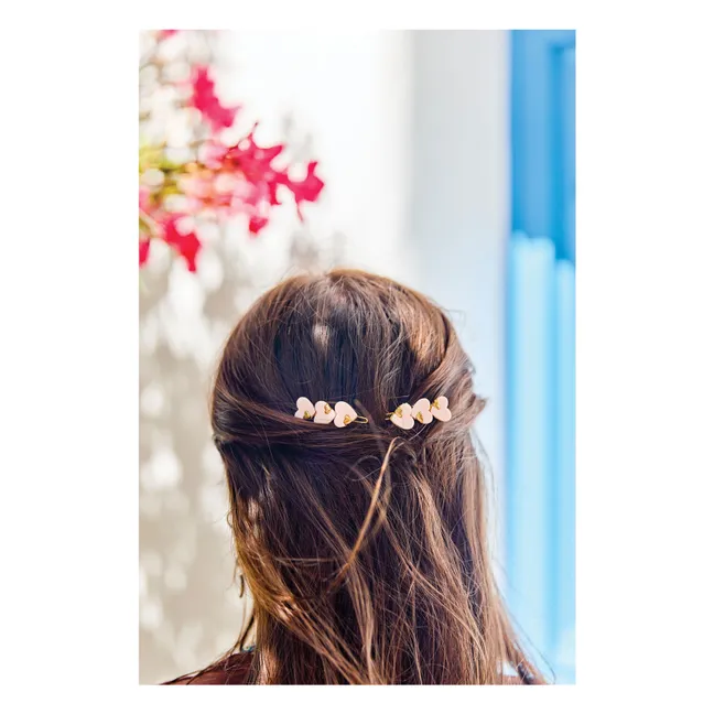 Lot de 2 Barettes Cœurs | Rose pâle