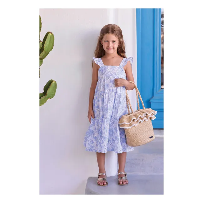 Vestido floral bordado | Blanco