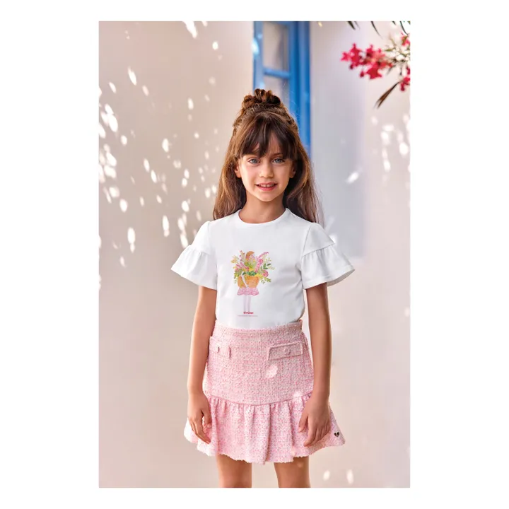 T-shirt Perles Bouquet de Fleurs | Blanc- Image produit n°1