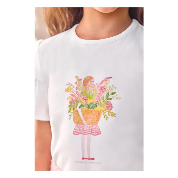 T-shirt Perles Bouquet de Fleurs | Blanc- Image produit n°5