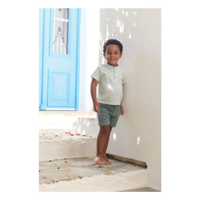 Dinosaur striped T-shirt | Sage