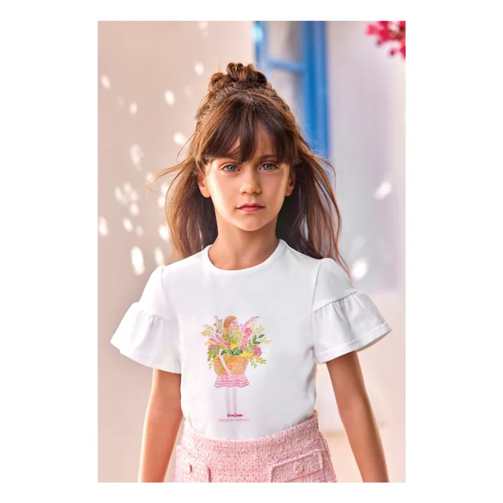 T-shirt Perles Bouquet de Fleurs | Blanc- Image produit n°0
