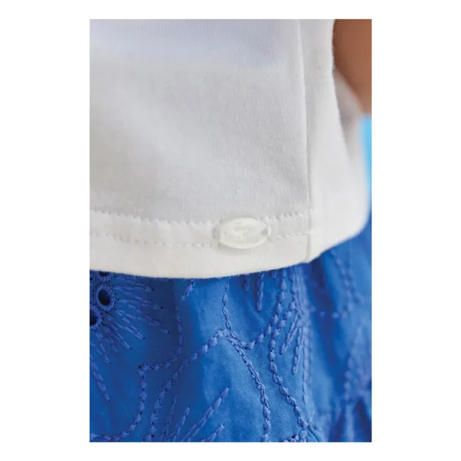 Flower Embroidered T-shirt | White