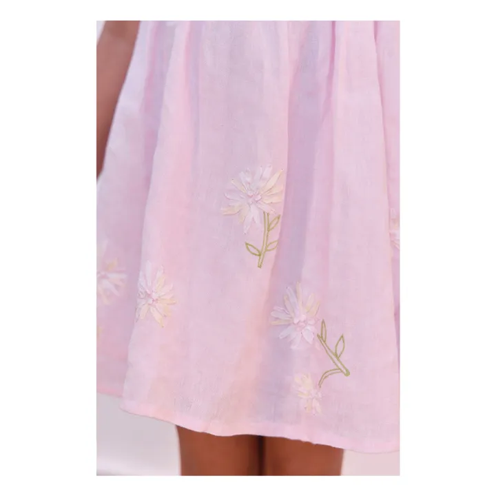 Vestido de flores con mangas Bouffant | Rosa empolvado- Imagen del producto n°2