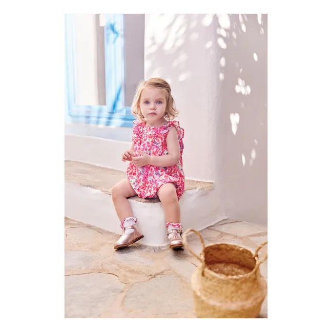 Liberty ruffled romper | Candy pink