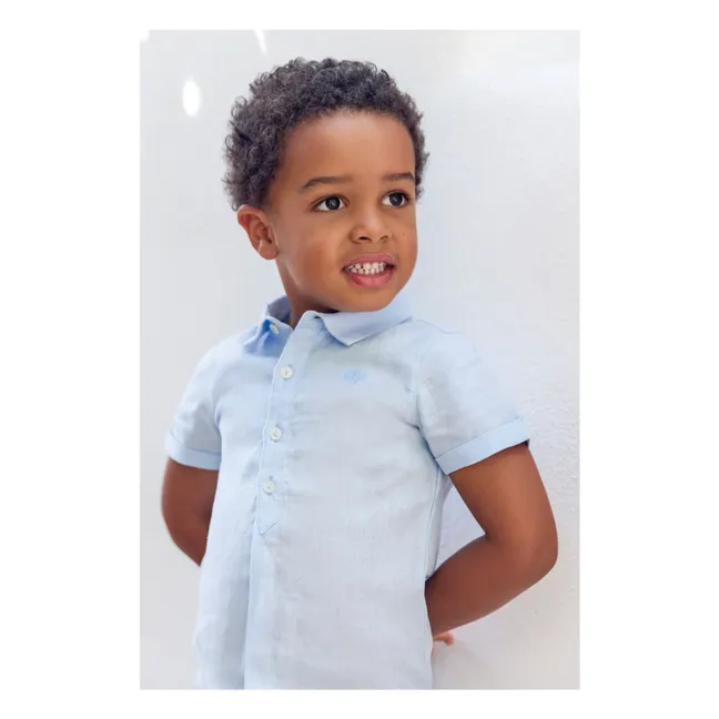 Linen Short Sleeve Shirt | White