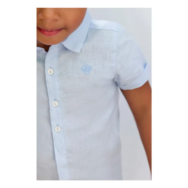 Camisa de lino de manga corta | Blanco