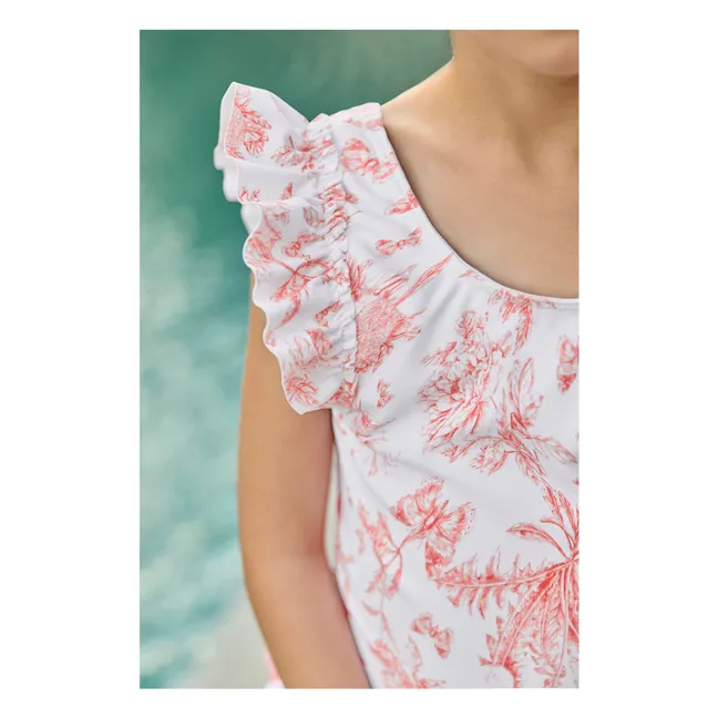 Maillot de Bain Volants Fleuri | Candy pink