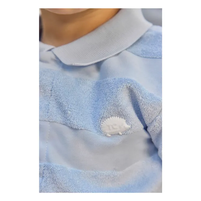 Conjunto de polo y pantalón corto de rizo | Azul Cielo