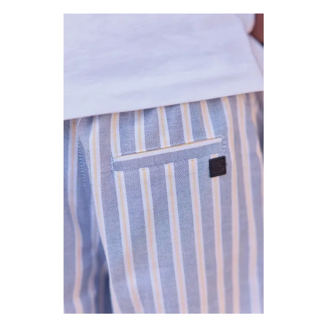 Striped Hem Shorts | Indigo blue