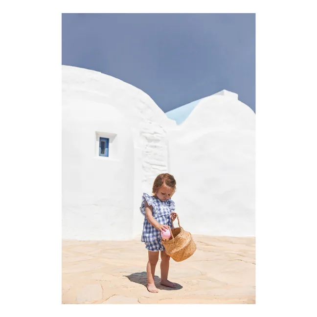 Vichy Top and Bloomer Set | Royal blue