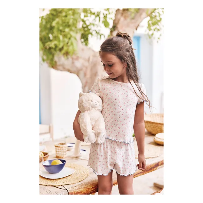 Pijama corto de flores | Crudo