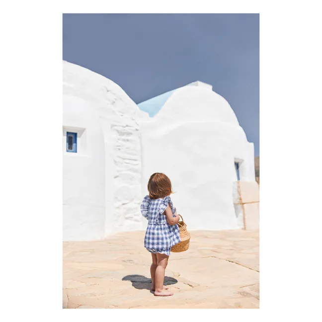 Ensemble Top et Bloomer Vichy | Bleu roi