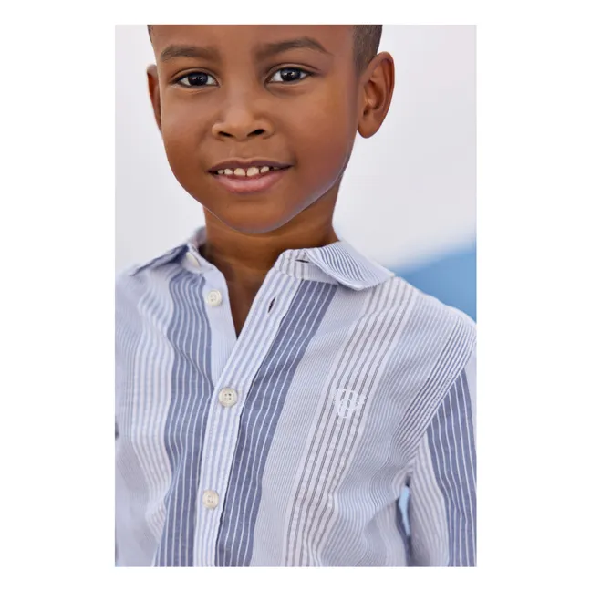 Chemise Bandes Constrastées | Bleu