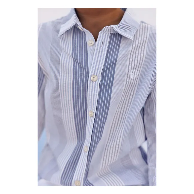 Chemise Bandes Constrastées | Bleu