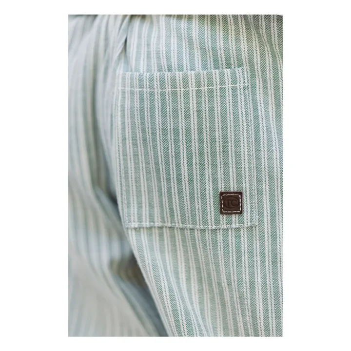 Pantalon Rayé | Vert céladon- Image produit n°6