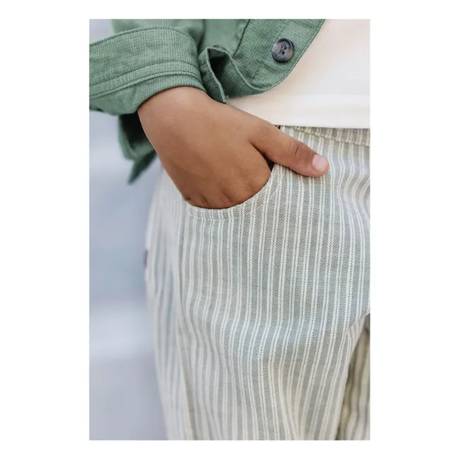 Pantalones de rayas | Verde Celedón