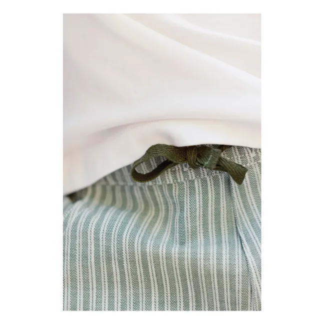 Pantalon Rayé | Vert céladon