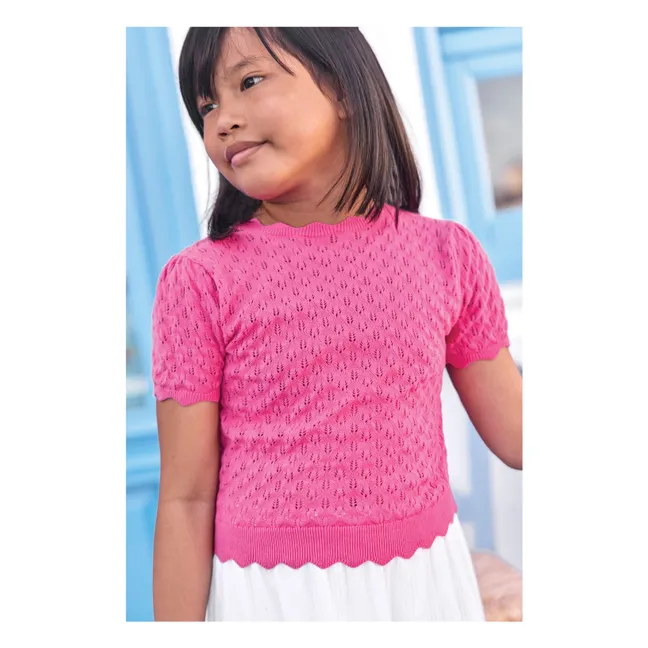 T-shirt Feston Maille | Rose