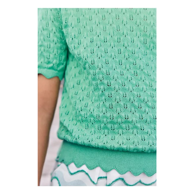 T-shirt Feston Maille | Vert
