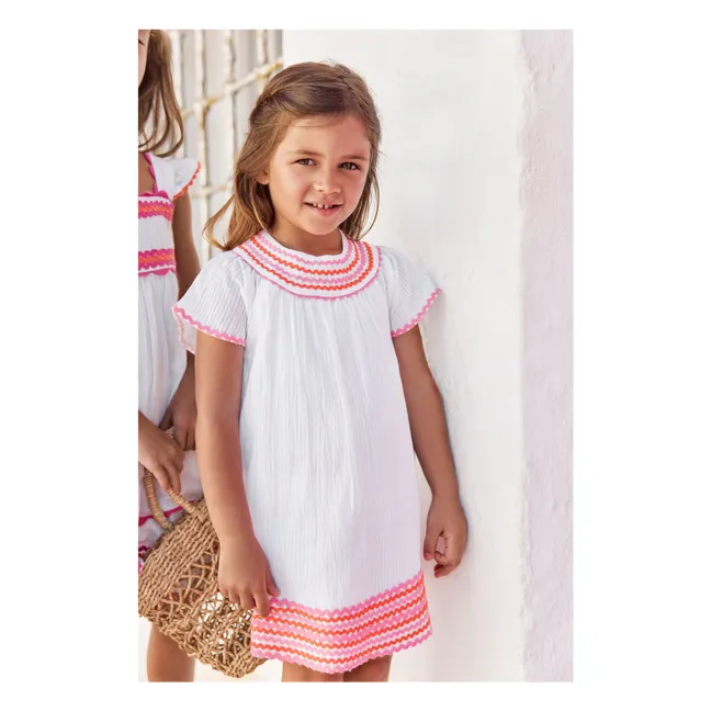 Robe Smockée Vagues | Blanc