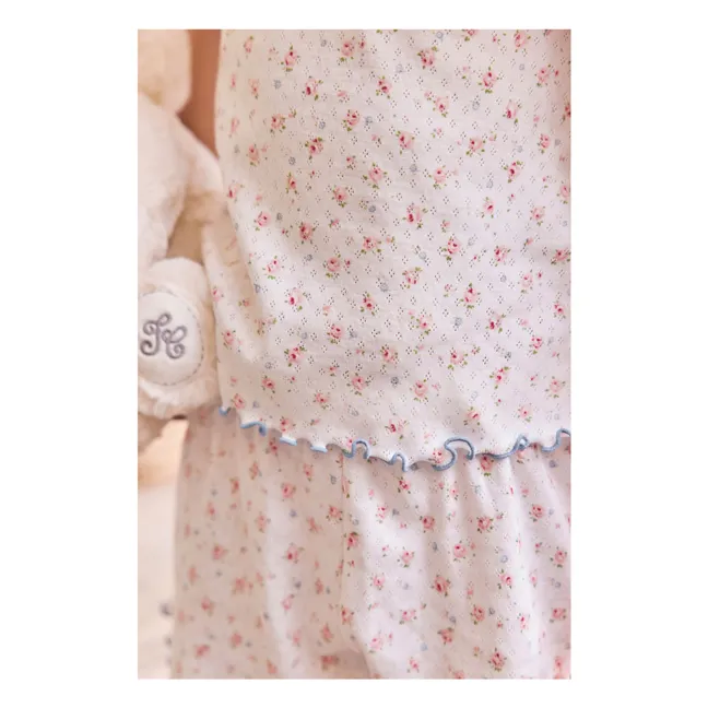 Pyjama Court Fleuri | Ecru