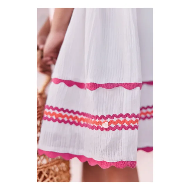 Robe Feston Volants | Blanc