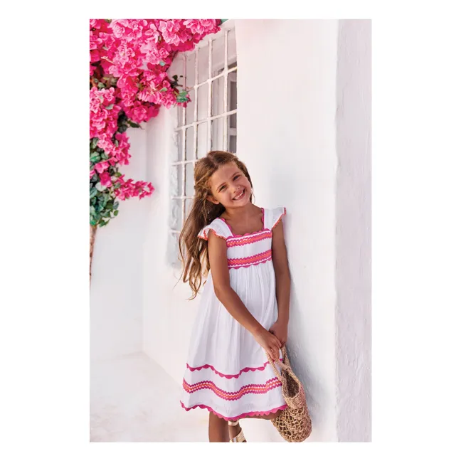 Robe Feston Volants | Blanc