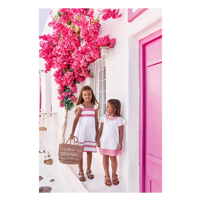 Robe Feston Volants | Blanc