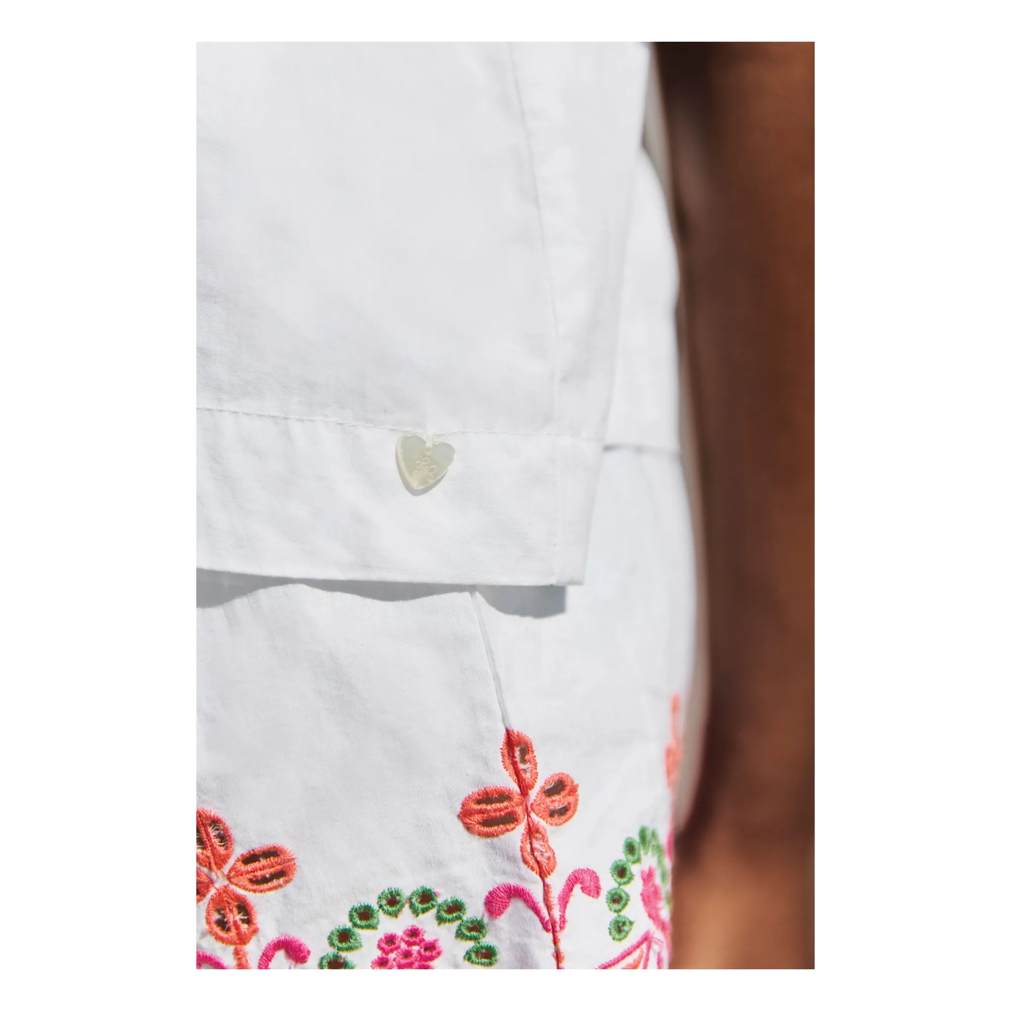 Ensemble Blouse et Short Brodé | Blanc- Image produit n°5