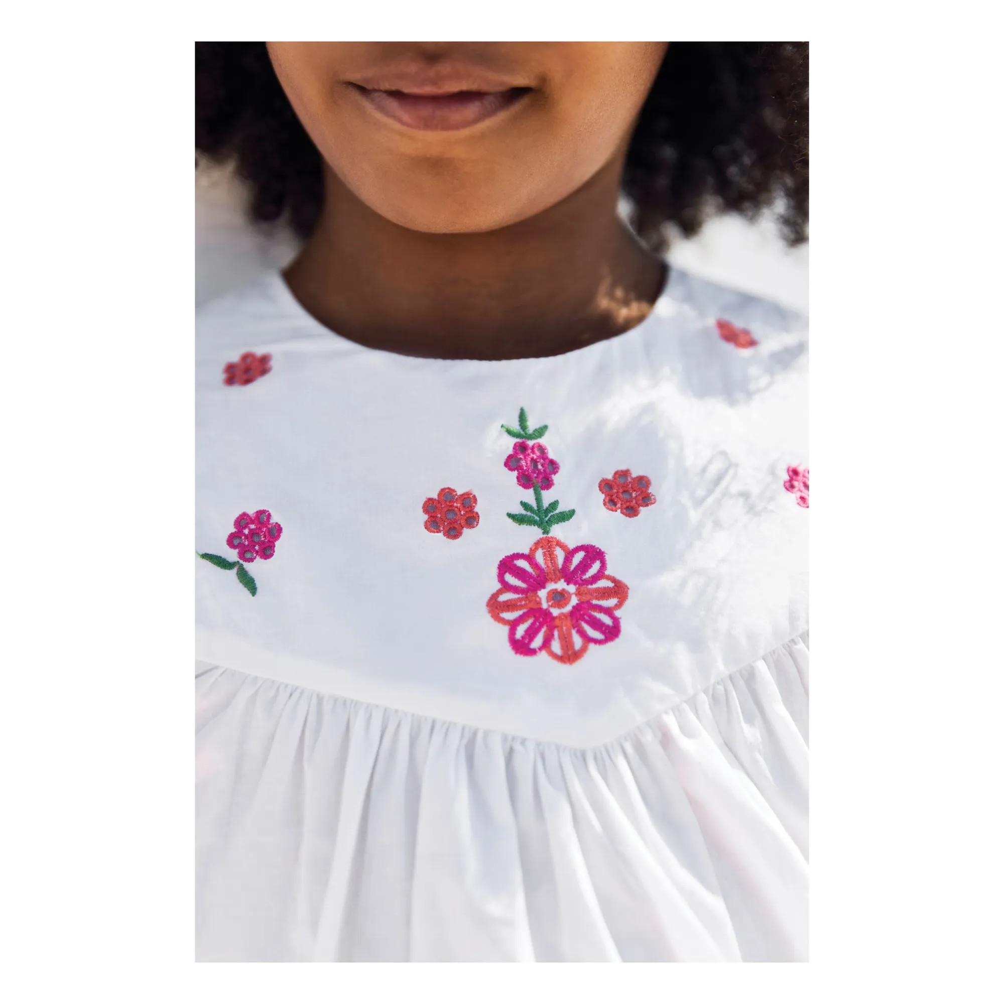 Ensemble Blouse et Short Brodé | Blanc- Image produit n°3
