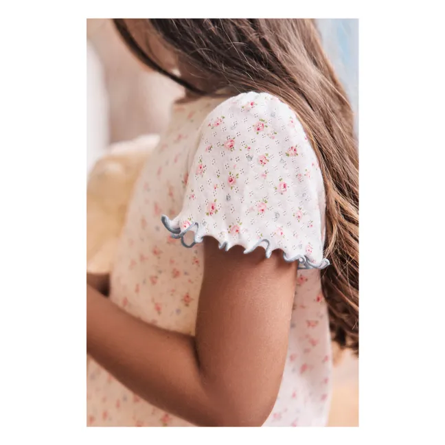 Pyjama Court Fleuri | Ecru