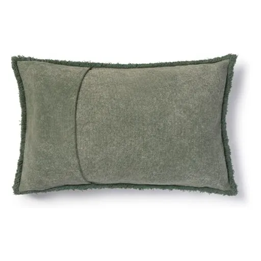 Coussin rectangulaire Stonewashed | Vert foncé