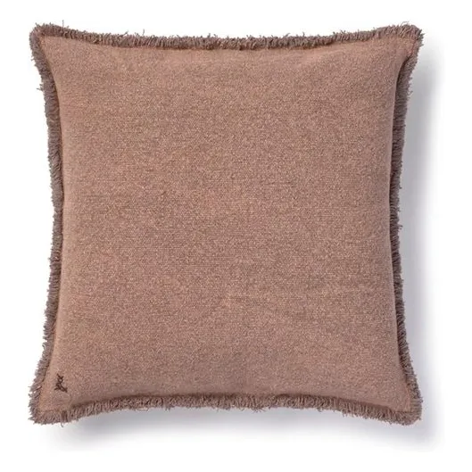 Lorena Canals Taupe Brown Stonewashed Square Cushion