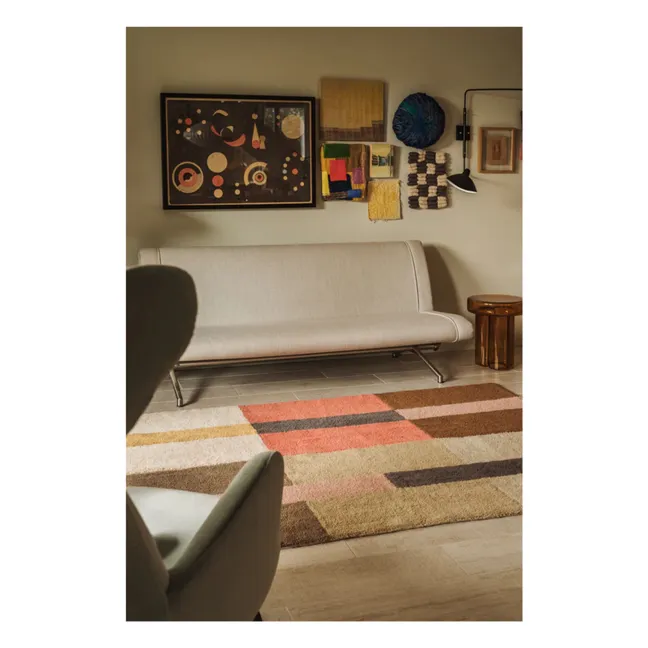 Wool runner carpet Chroma | Coral