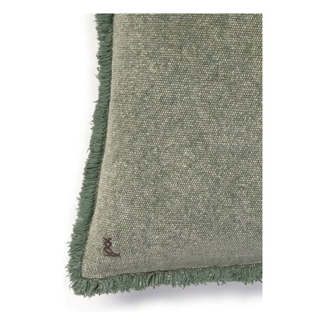 Coussin carré Stonewashed | Vert foncé