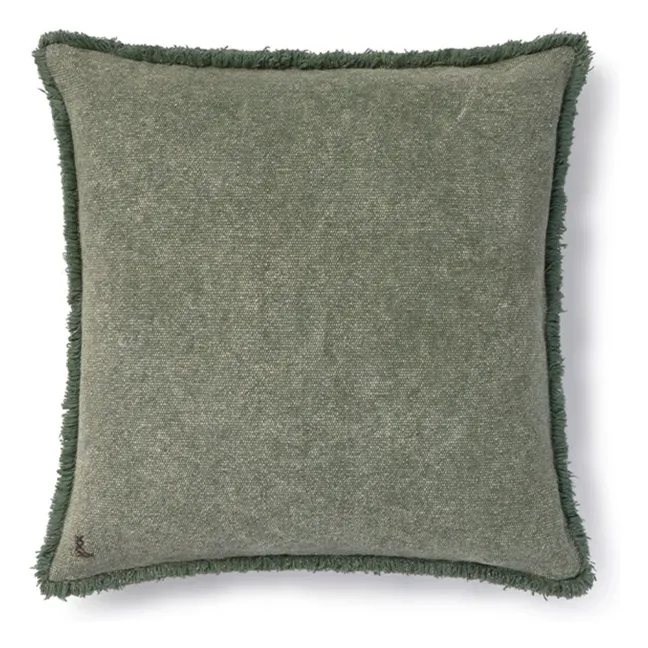 Coussin carré Stonewashed | Vert foncé