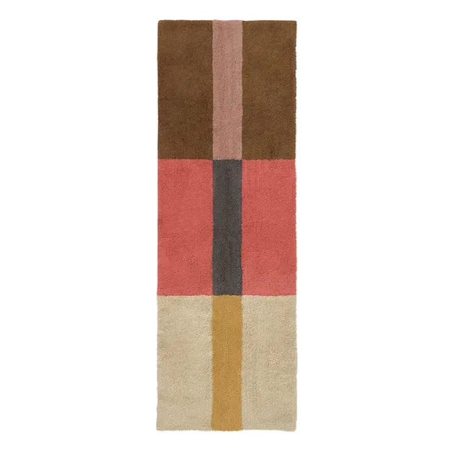Wool runner carpet Chroma | Coral