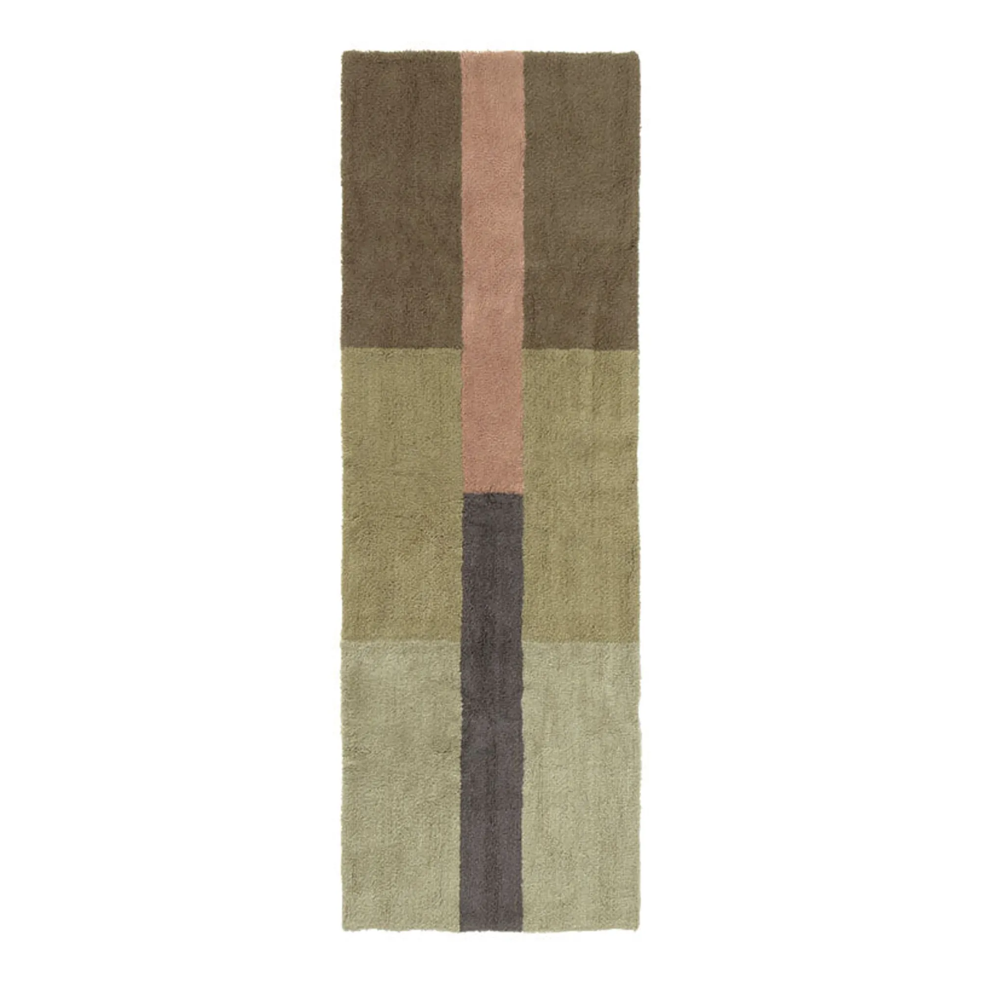Lorena Canals Green Wool Runner Carpet Chroma