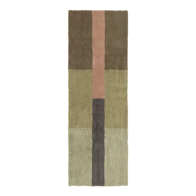 Wool runner carpet Chroma | Green
