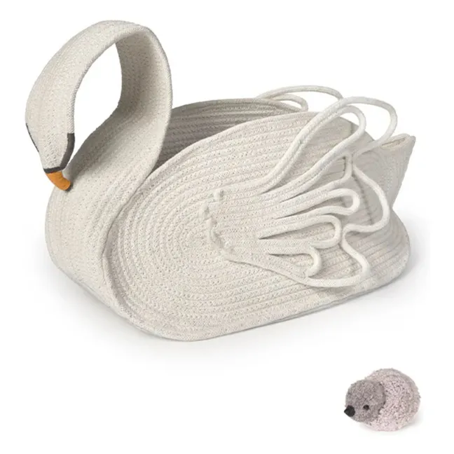 Aufbewahrungskorb Schwan | Weiß